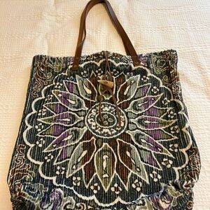 Free People Brown and Purple Mandala Tote Bag